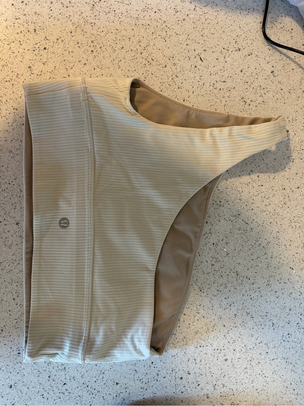 Lululemon align asymmetrical ribbed bra A/B *shine BATF tan ivory cream